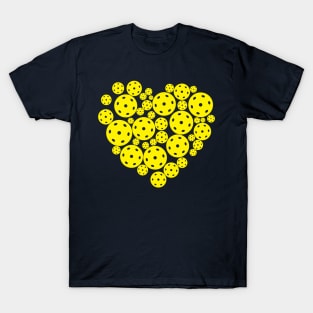 Pickleball Yellow Heart Retro Player T-Shirt